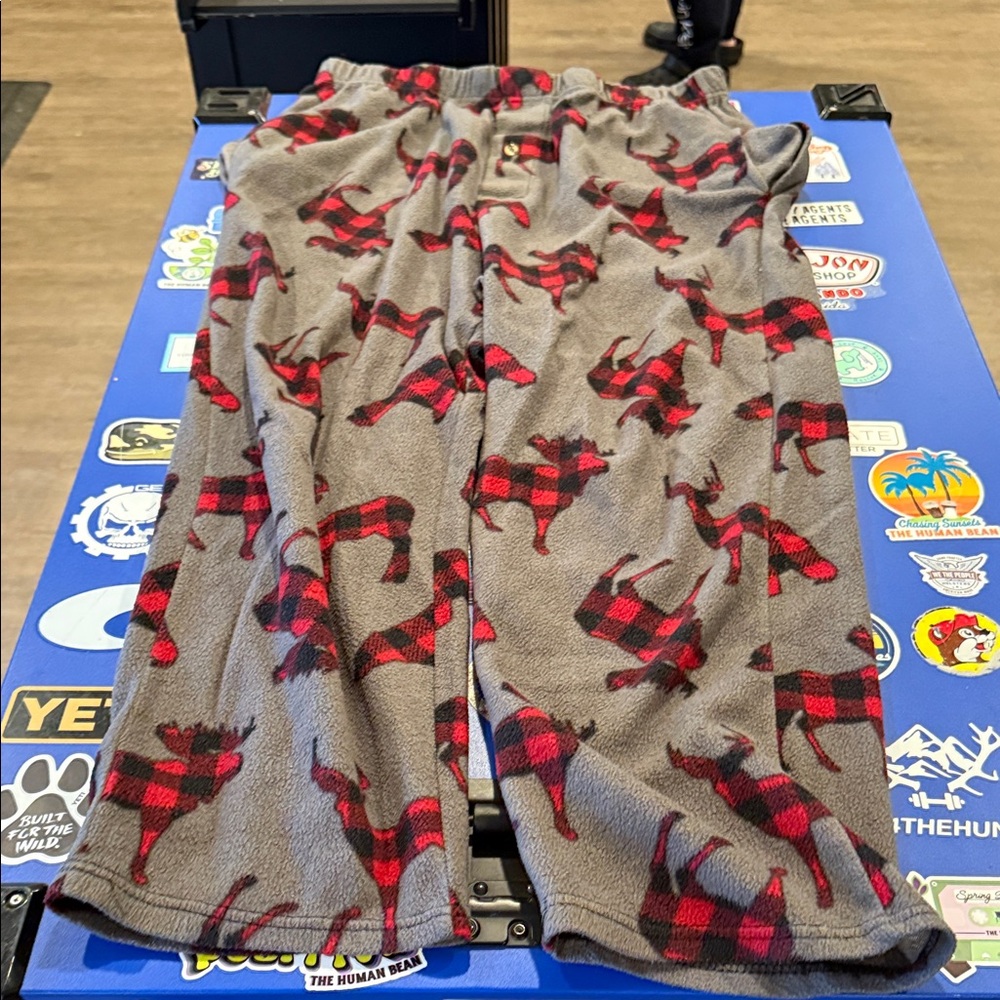 Men’s XXL Pants with Red and Gray Plaid Design